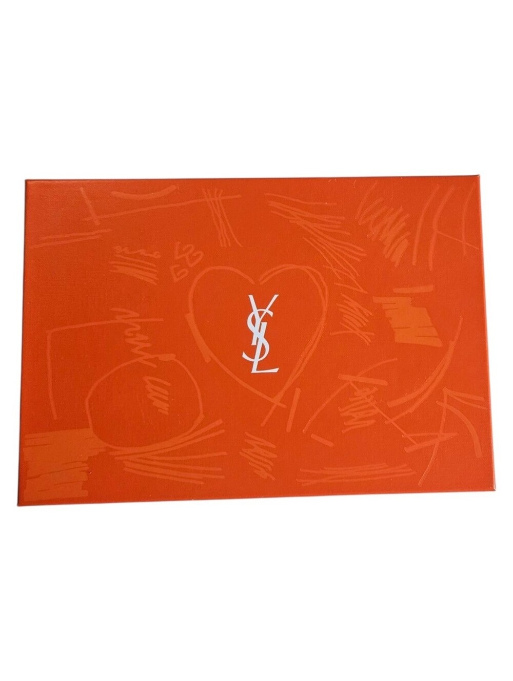 Authentic YSL Yves Saint Laurent EMPTY Gift Box - Limited Edition Orange Heart M